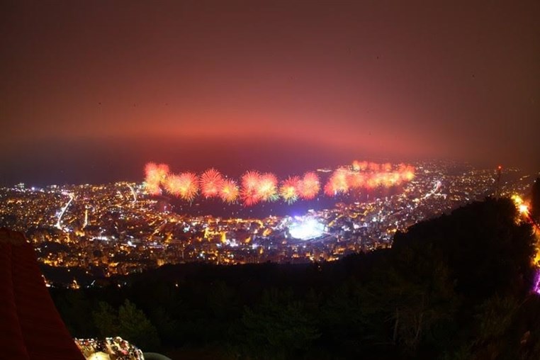 Jounieh Festival Fireworks from Bay Lodge